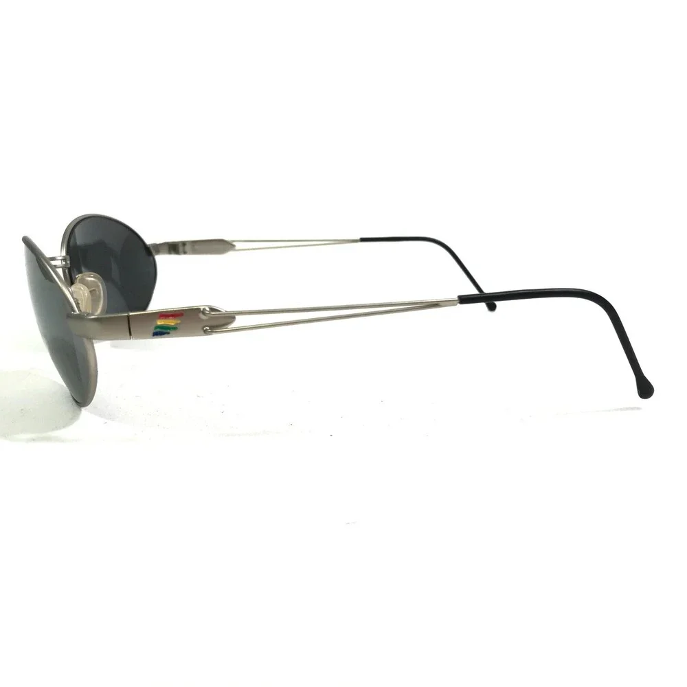 Benetton Formula Sunglasses B.F. 1 004-40S Gray Round Frames with Blue Lenses